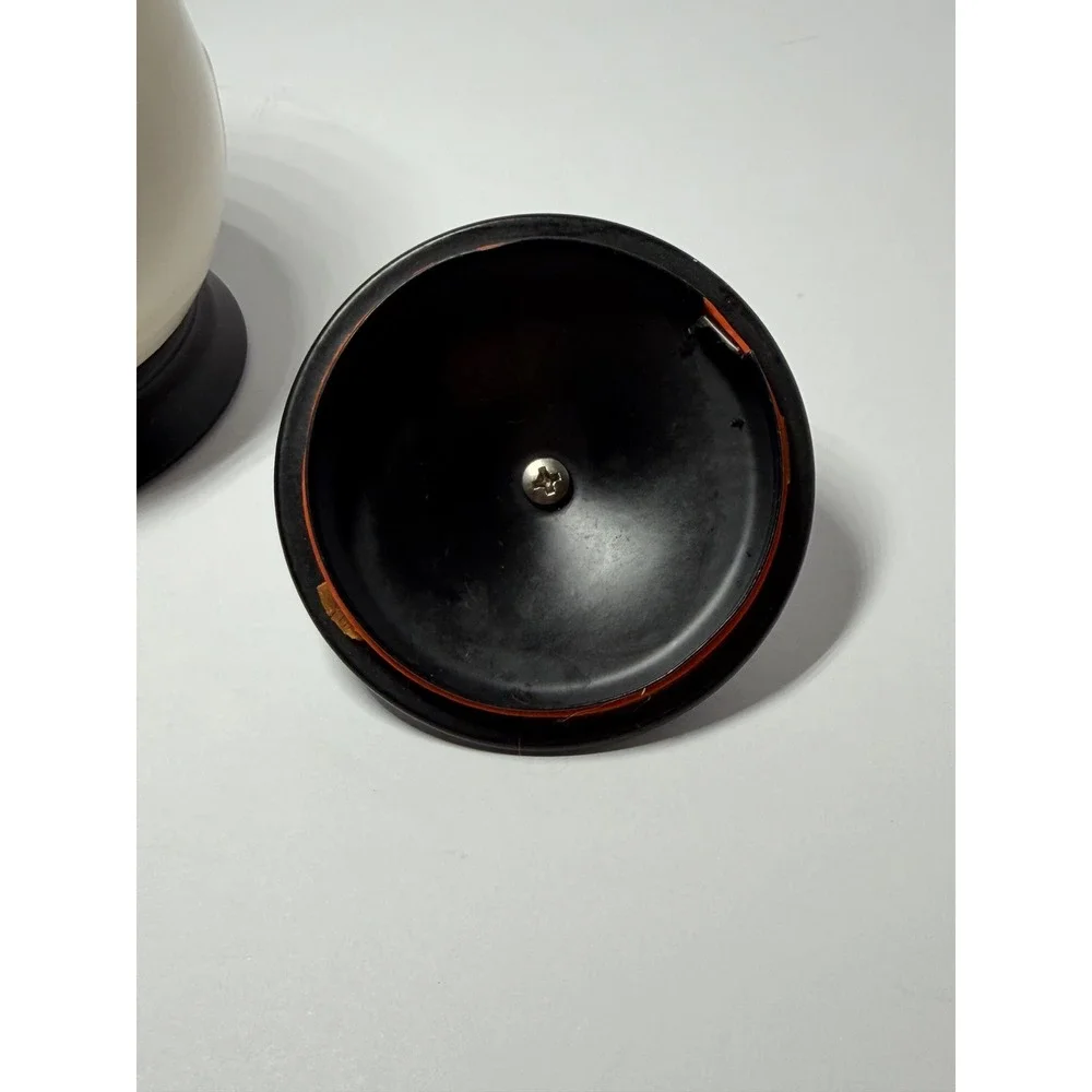 Cream Ceramic Jar with Embossed Floral Vine and Dark Brown Lid and Base